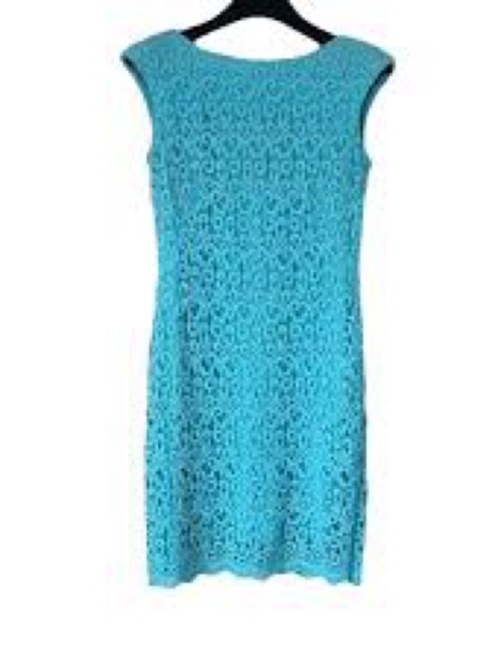 Ralph Lauren Sleeveless Crochet Shift Dress in Bright Turquoise
